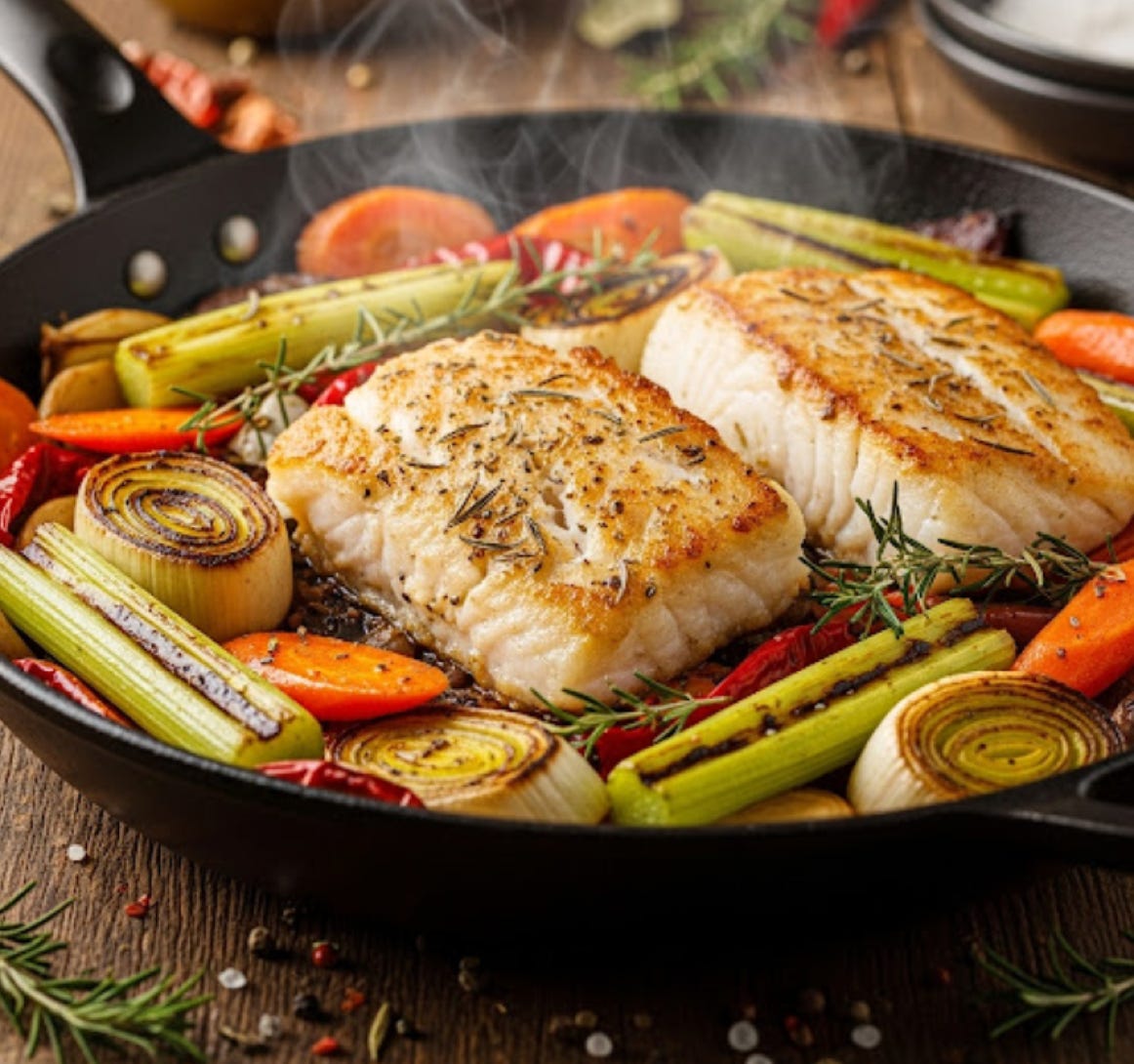 Rezept Fisch-Gemüsepfanne